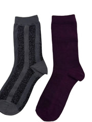 Sixton London Purple Barcelona & Berlin Sock Duo with Tree Pin