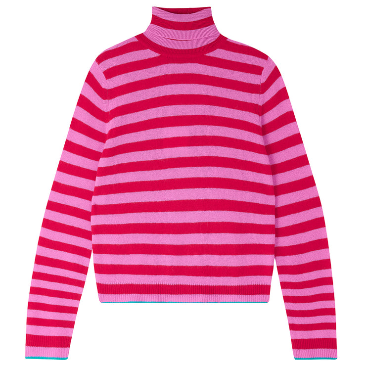 Jumper 1234 Cashmere Little Stripe Roll Collar