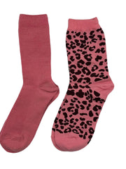 Sixton London Pink Barcelona & Leopard Sock Duo