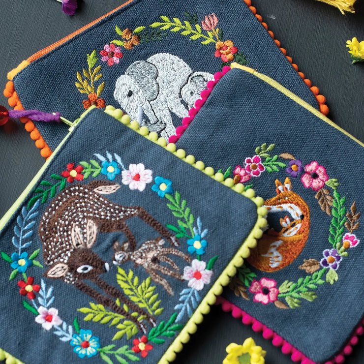 Embroidered Animal Purses