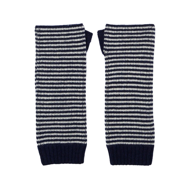Fine Stripe Cashmere Wrist Warmers
