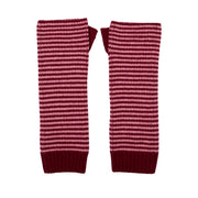 Fine Stripe Cashmere Wrist Warmers