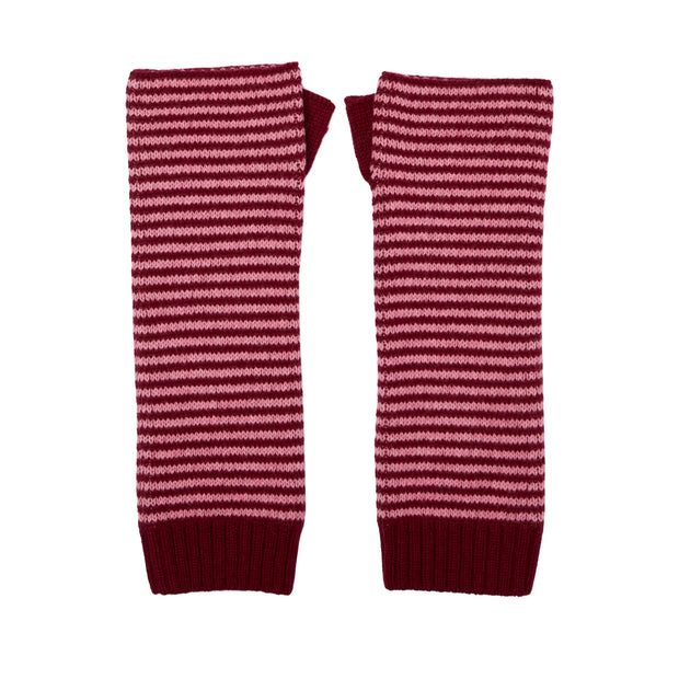 Fine Stripe Cashmere Wrist Warmers