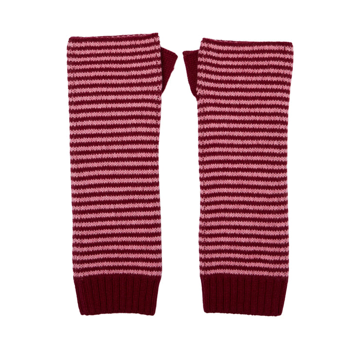 Fine Stripe Cashmere Wrist Warmers