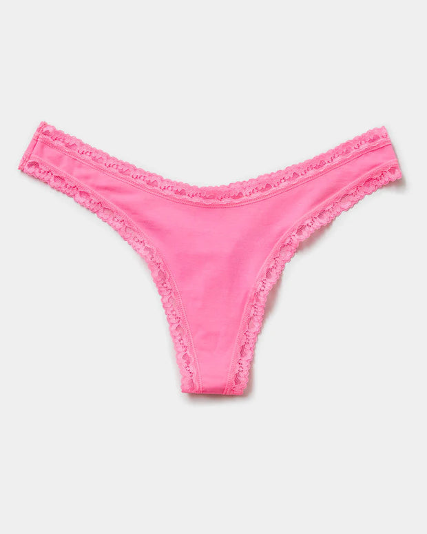 Stripe & Stare Single Thong - Hot Pink