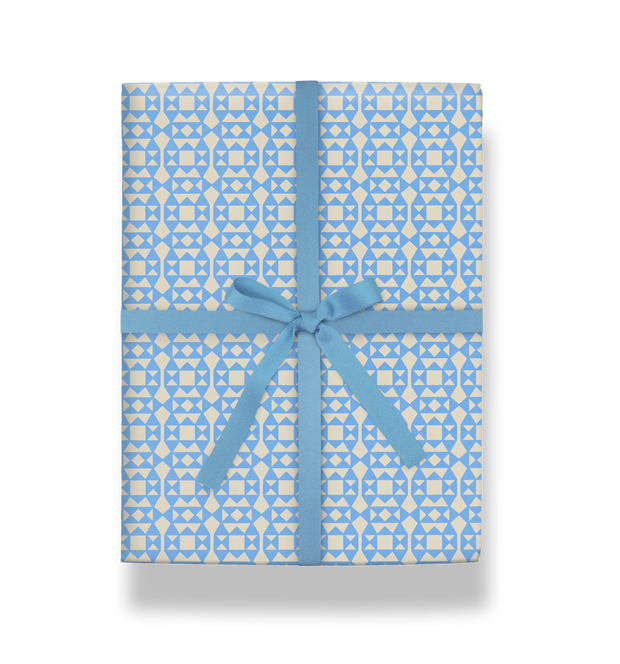 Facets Blue Gift Wrap