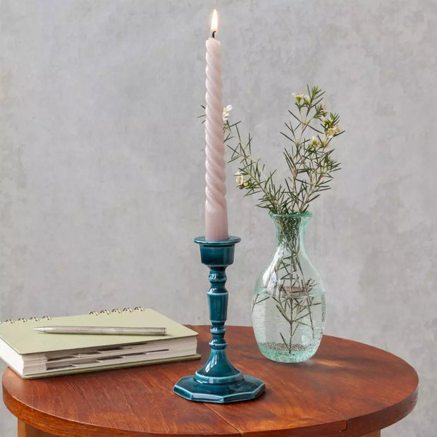Enamel Candlestick in Blue 13cm