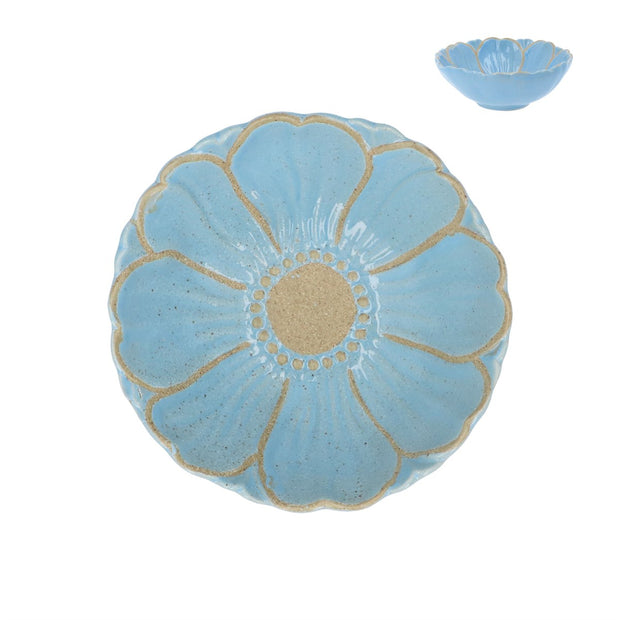 Stoneware Flower Bowls - Pale Blue