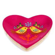 Wooden Heart Trinket Dish - Birds