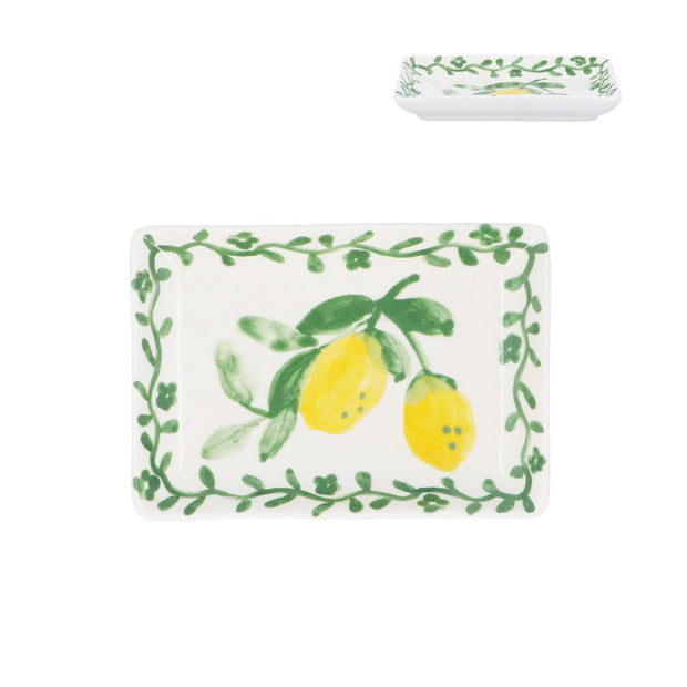 Stoneware Artisan Lemon Stoneware Small Rectangular Plate