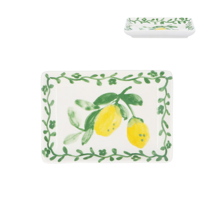 Stoneware Artisan Lemon Stoneware Small Rectangular Plate
