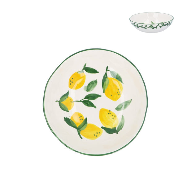 Stoneware Artisan Lemon Stoneware Fruit Bowl