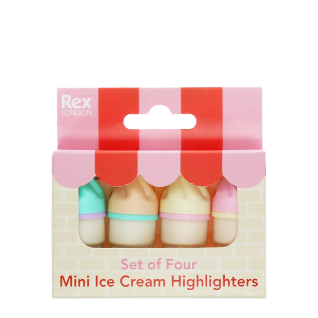 Mini Ice Cream Highlighters - Set of 4