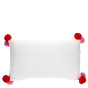 Embroidered Pom Pom Cushion - Rainbow