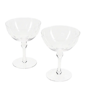 Etched Star Coupe Glasses - Set of 2