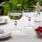 Etched Star Coupe Glasses - Set of 2