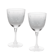Etched Star Wine Glasses - Set of 2