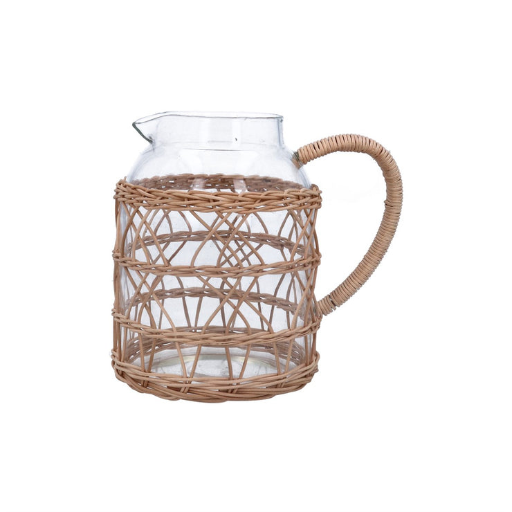 Rattan Glass Jug - Medium