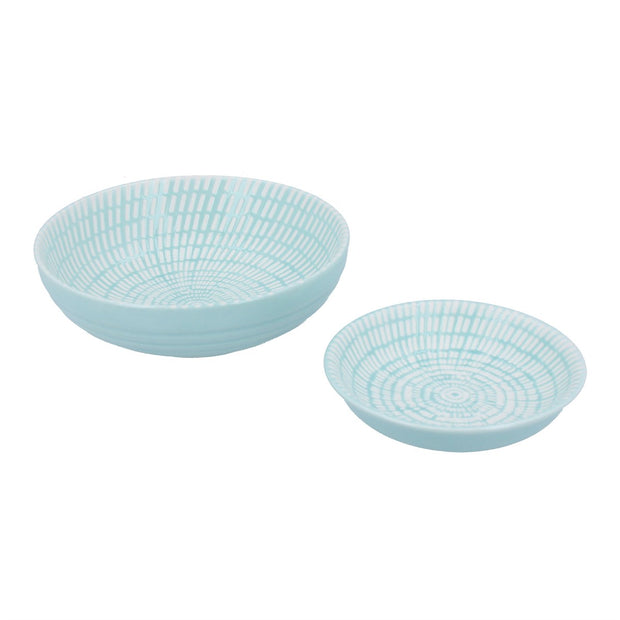 Ceramic Trinket Dishes - Blue Dash