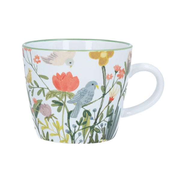 Stoneware Mug - White Birds