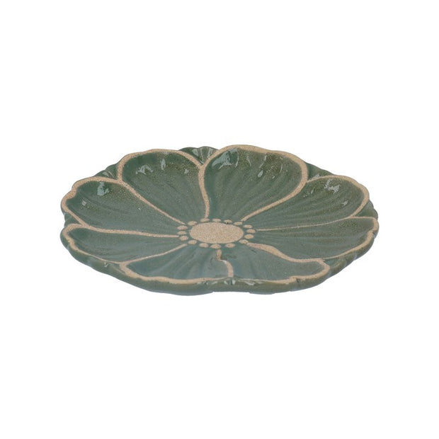 Stoneware Flower Plates