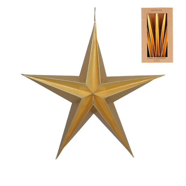 Paper Christmas Decoration - Gold 5 Point Star