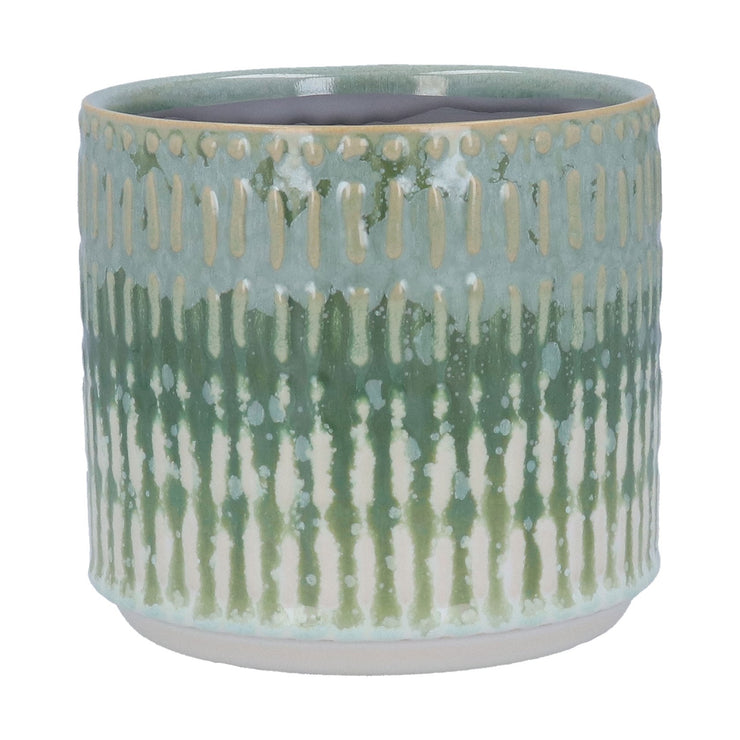 Green Reactive Glaze Stoneware Pot Cover - Large