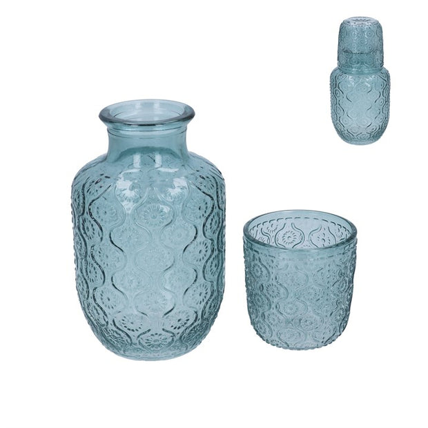 Carafe & Glass Set - Blue Daisy