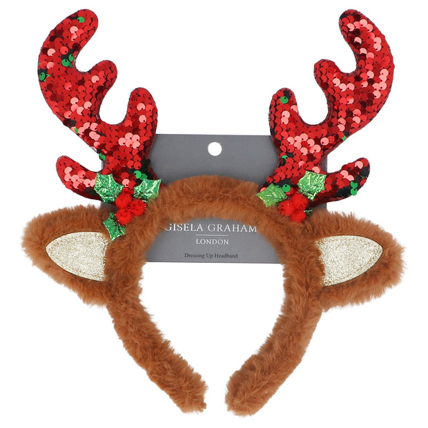 Red Sequin Antlers Hairband