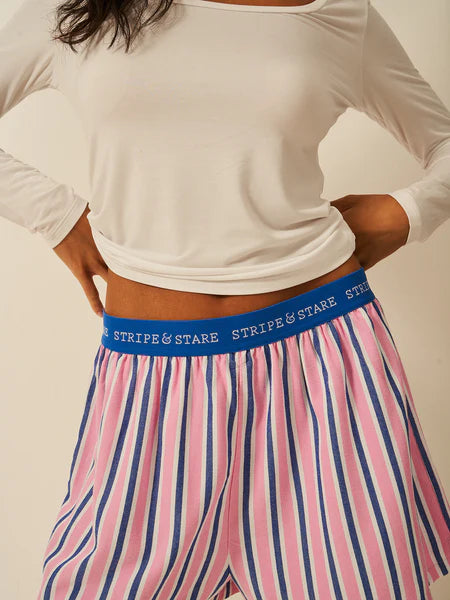 Stripe & Stare Pyjama Shorts - Lazy Sunday