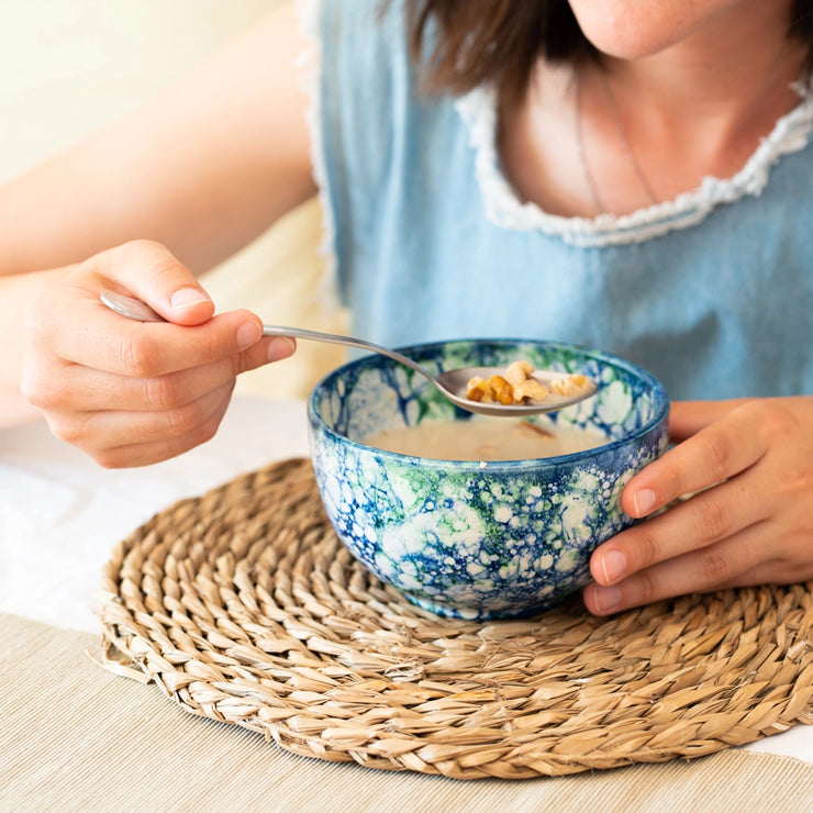 Tierra Cocida Rice Bowl - Blue & Green