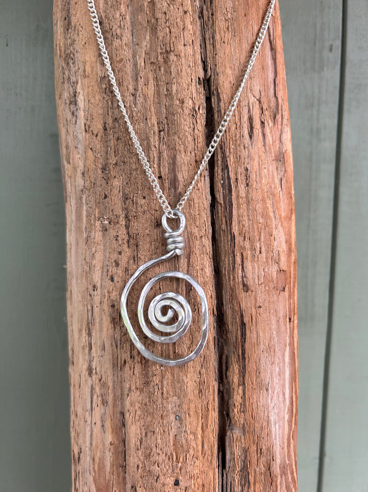 Hammered Swirl Necklace