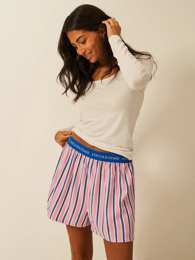 Stripe & Stare Pyjama Shorts - Lazy Sunday