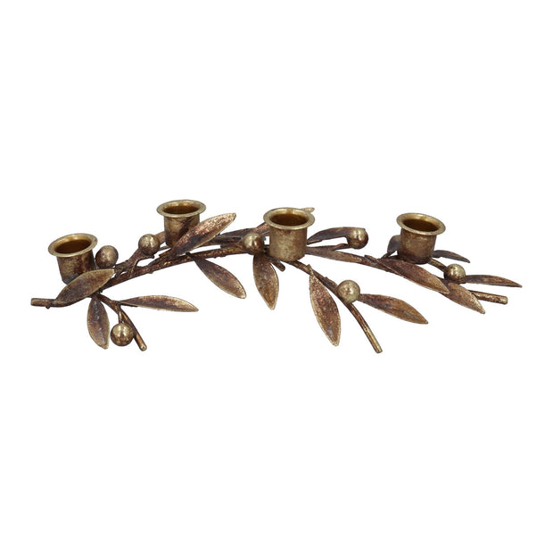 Antique Gold Sprig & Berries Candelabra