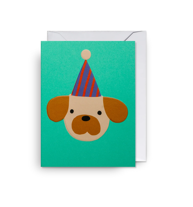 Mini Party Hat Dog Card