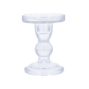 Clear Ball Glass Candlesticks - 2 Sizes