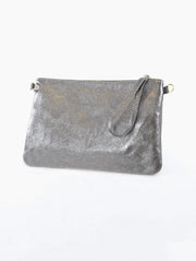 Cody Leather Metallic Clutch