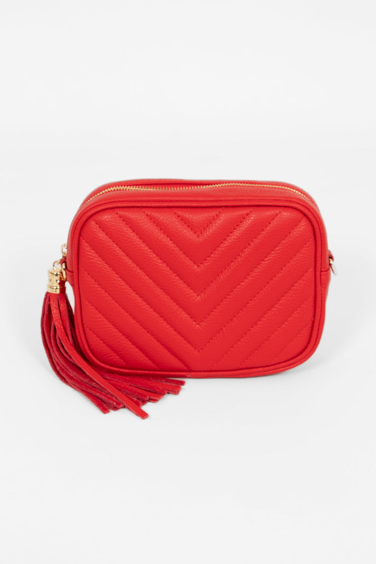 Misty Chevron Cross Body Bag - Red