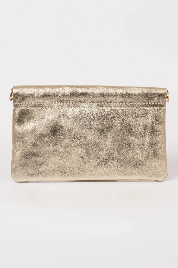 Britta Metallic Clutch in Silver or Gold