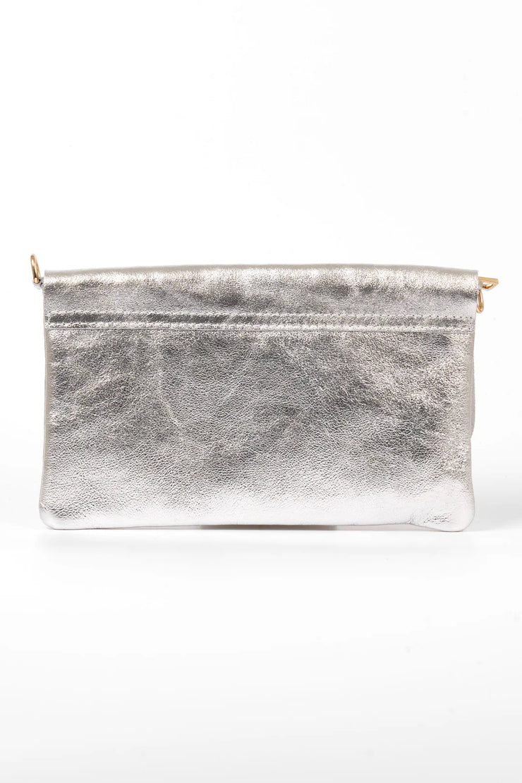Britta Metallic Clutch in Silver or Gold