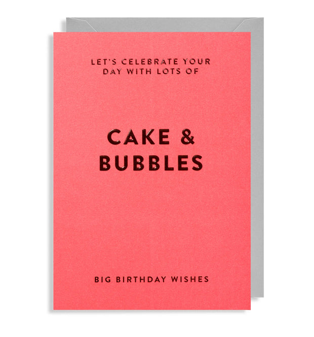 Cake & Bubbles Big Birthday Wishes Card