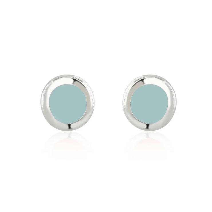 Coral & Mint Neon Pastel Blue Studs