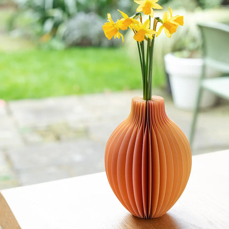 Honeycomb Paper Bud Vase - Yellow