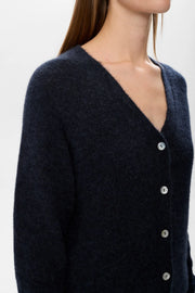 Numph Nuriette V Neck Dark Blue Cardigan