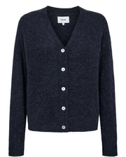 Numph Nuriette V Neck Dark Blue Cardigan