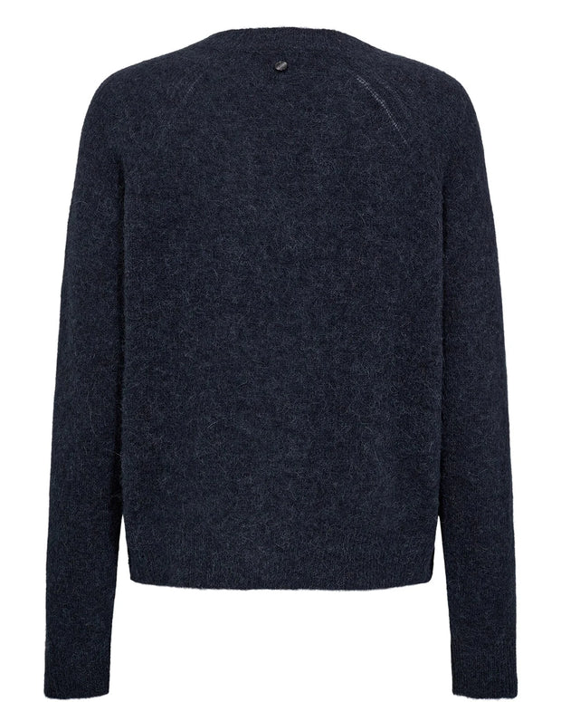 Numph Nuriette V Neck Dark Blue Cardigan