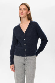 Numph Nuriette V Neck Dark Blue Cardigan