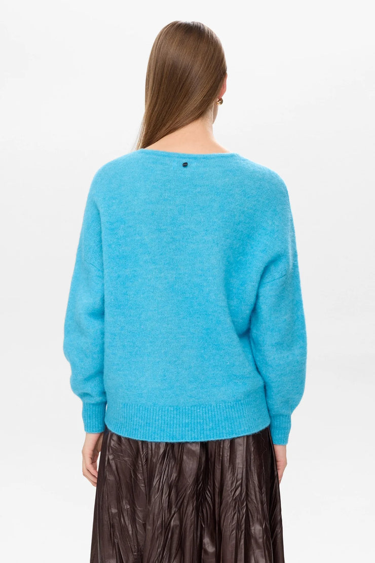 Numph Nuriette V Neck Aquarius Jumper