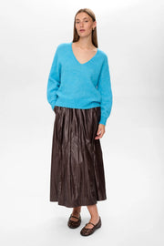 Numph Nuriette V Neck Aquarius Jumper