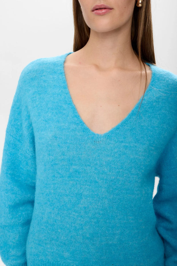 Numph Nuriette V Neck Aquarius Jumper